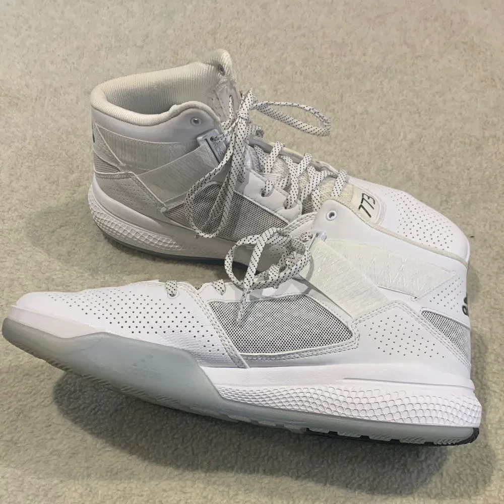 Adidas White and Black High-Top Sneakers